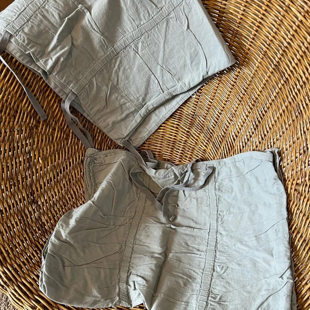 West Elm Slate Gray Quilted Duvet Cover